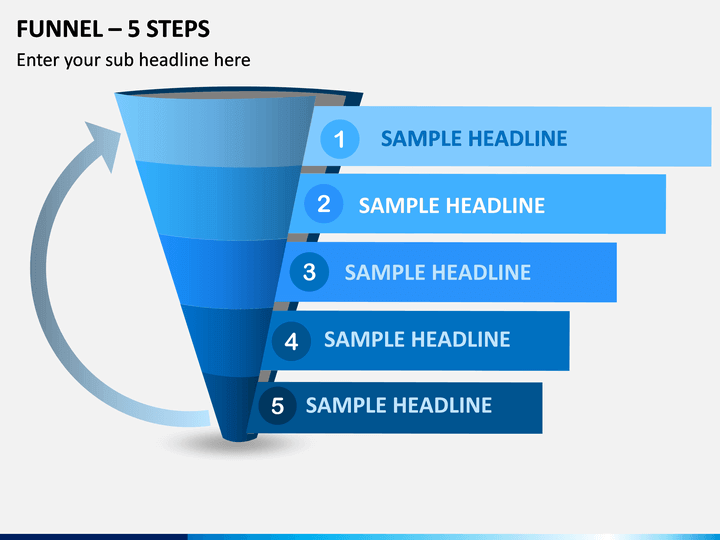 Funnel – 5 Steps PPT Slide 1