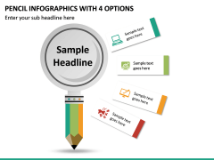 Pencil Infographics with 4 Options PPT slide 2