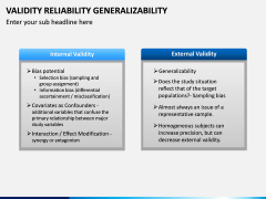Validity Reliability Generalizability PPT Slide 13