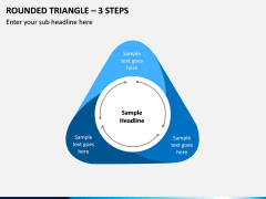 Rounded Triangle – 3 Steps PPT slide 1
