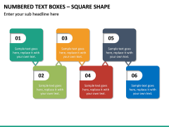 Numbered Text Boxes – Square Shape PPT slide 2