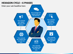 Hexagon Cycle – 6 Stages PPT Slide 1