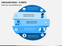 Circular Stack – 5 Parts PPT Slide 1