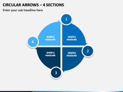 Circular Arrows – 4 Sections PPT Slide 1