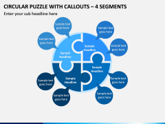 Circular Puzzle with Callouts - 4 Segments PPT slide 1