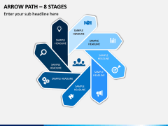 Arrow Path – 8 Stages PPT Slide 1