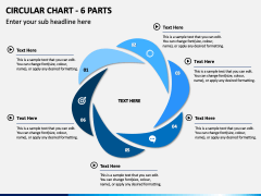 Circular Chart - 6 Parts PPT Slide 1