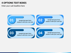 4 Options Text Boxes PPT slide 1