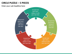 Circle Puzzle – 5 Pieces PPT Slide 2