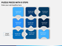 Puzzle Pieces with 9 Steps PPT slide 1
