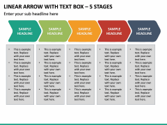 Linear Arrow With Text Box – 5 Stages PPT Slide 2