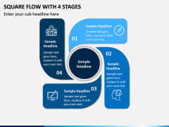 Square Flow with 4 Stages PPT slide 1