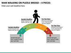Man Walking On Puzzle Bridge – 4 Pieces PPT Slide 2