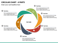 Circular Chart - 6 Parts PPT Slide 2