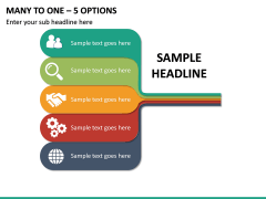 Many To One – 5 Options PPT Slide 2