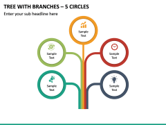 Tree With Branches – 5 Circles PPT Slide 2