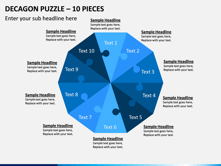 Decagon Puzzle – 10 Pieces PPT Slide 1