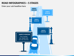 Road Infographics – 5 Stages PPT Slide 1