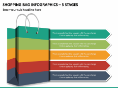 Shopping Bag Infographics – 5 Stages PPT Slide 2