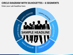 Circle Diagram With Silhouettes – 6 Segments PPT Slide 1