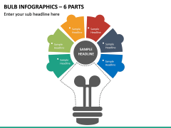 Bulb Infographics – 6 Parts PPT Slide 2