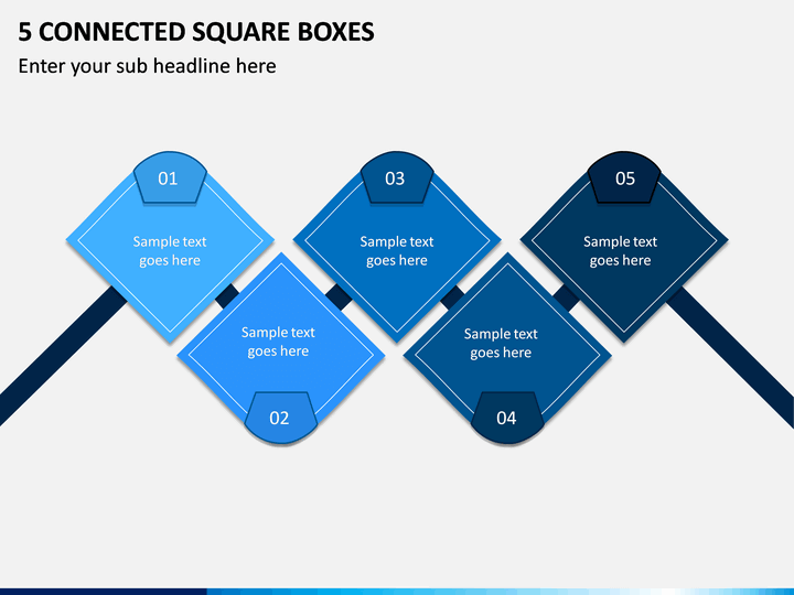5 Connected Square Boxes PPT slide 1
