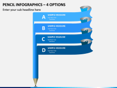 Pencil Infographics – 4 Options PPT Slide 1