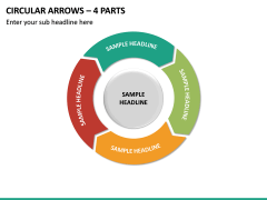 Circular Arrows – 4 Parts PPT Slide 2