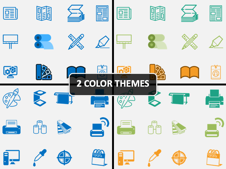 Printing Icons PPT Cover Slide