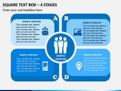 Square Text Box – 4 Stages PPT Slide 1