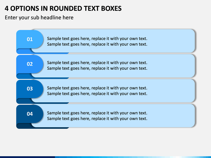 4 Options in Rounded Text Boxes PPT slide 1