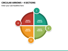 Circular Arrows – 4 Sections PPT Slide 2