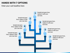 Hands with 7 Options PPT slide 1