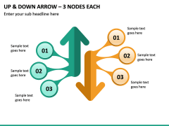 Up & Down Arrow – 3 Nodes Each PPT slide 2