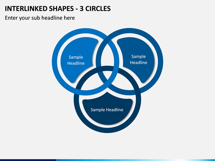 Interlinked Shapes - 3 Circles PPT Slide 1