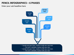 Pencil Infographics – 6 Phases PPT slide 1