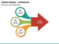 Forked Arrow – 3 Branches PPT slide 2