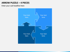Arrow Puzzle – 4 Pieces PPT Slide 1