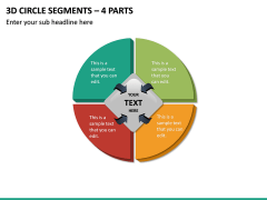 3d Circle Segments – 4 Parts PPT Slide 2