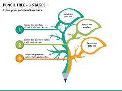 Pencil Tree - 3 Stages PPT slide 2