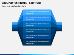 Grouped Text Boxes - 6 Options PowerPoint Slide
