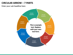 Circular Arrow – 7 Parts PPT Slide 2