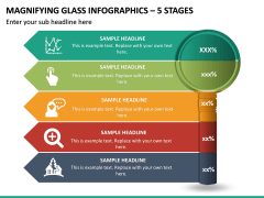 Magnifying Glass Infographics – 5 Stages PPT Slide 2