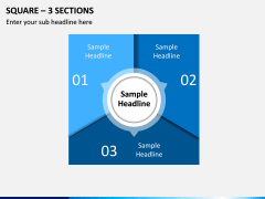 Square – 3 Sections PPT slide 1