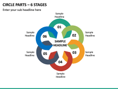 Circle Parts – 6 Stages PPT Slide 2