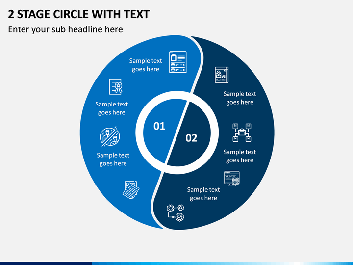 2 Stage Circle with Text PPT slide 1