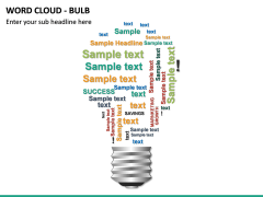Word Cloud - Bulb PPT slide 2