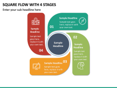 Square Flow with 4 Stages PPT slide 2