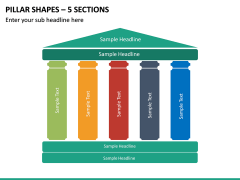 Pillar Shapes – 5 Sections PPT slide 2