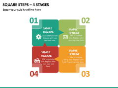Square Steps – 4 Stages PPT Slide 2
